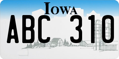 IA license plate ABC310