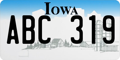 IA license plate ABC319