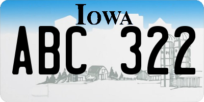 IA license plate ABC322