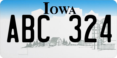 IA license plate ABC324