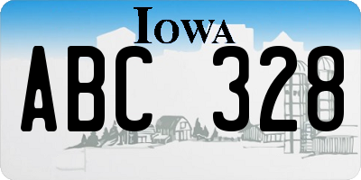 IA license plate ABC328