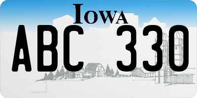 IA license plate ABC330