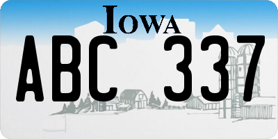IA license plate ABC337