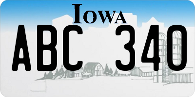IA license plate ABC340