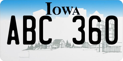 IA license plate ABC360