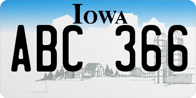IA license plate ABC366