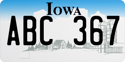 IA license plate ABC367