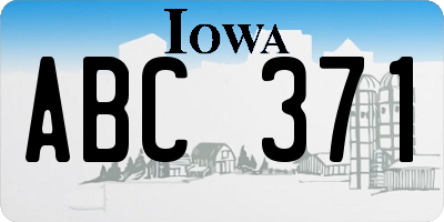 IA license plate ABC371