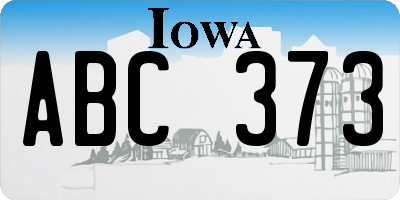 IA license plate ABC373