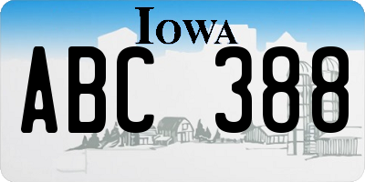 IA license plate ABC388