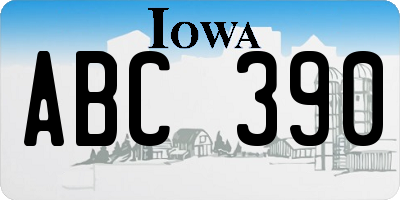 IA license plate ABC390