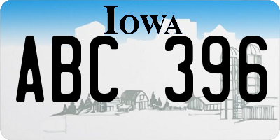 IA license plate ABC396