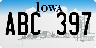 IA license plate ABC397