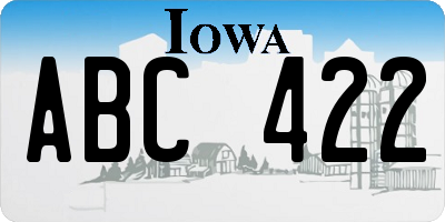 IA license plate ABC422