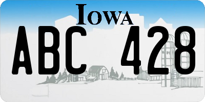 IA license plate ABC428