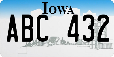 IA license plate ABC432
