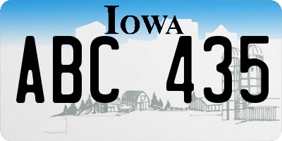 IA license plate ABC435