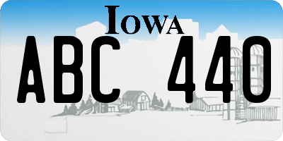 IA license plate ABC440