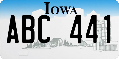 IA license plate ABC441