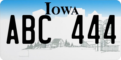 IA license plate ABC444
