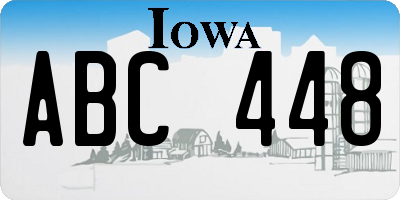 IA license plate ABC448