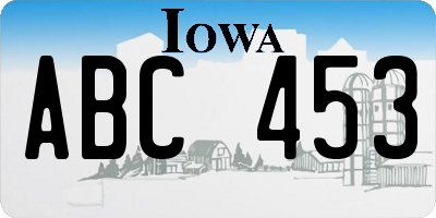 IA license plate ABC453