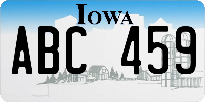 IA license plate ABC459