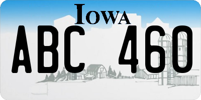 IA license plate ABC460