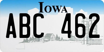 IA license plate ABC462