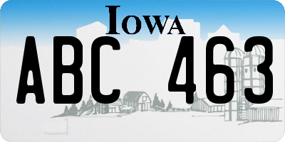 IA license plate ABC463