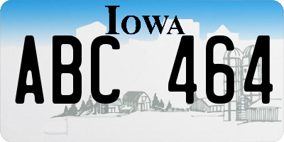 IA license plate ABC464
