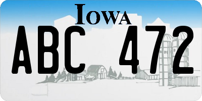 IA license plate ABC472