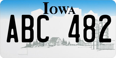 IA license plate ABC482
