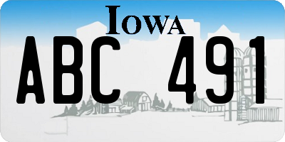 IA license plate ABC491