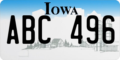 IA license plate ABC496