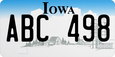 IA license plate ABC498