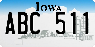 IA license plate ABC511