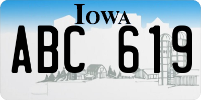 IA license plate ABC619