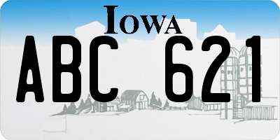 IA license plate ABC621