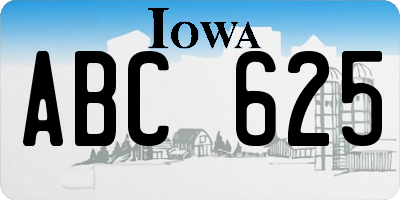 IA license plate ABC625