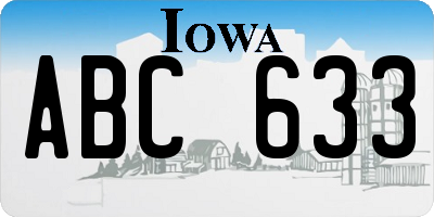 IA license plate ABC633