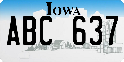 IA license plate ABC637