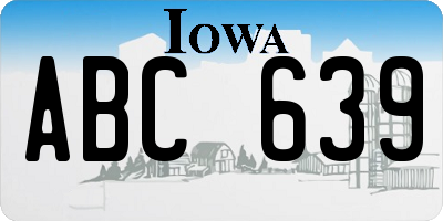 IA license plate ABC639