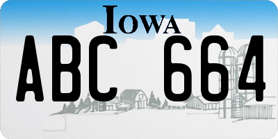 IA license plate ABC664