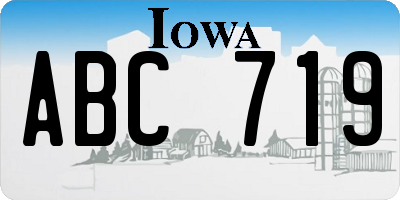 IA license plate ABC719