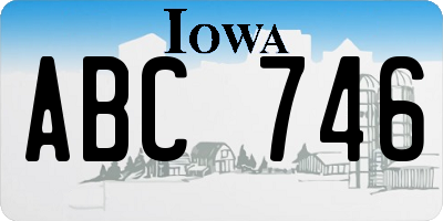 IA license plate ABC746