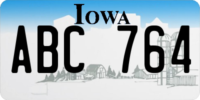 IA license plate ABC764