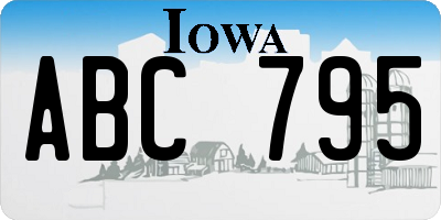 IA license plate ABC795