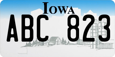 IA license plate ABC823