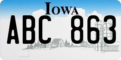 IA license plate ABC863